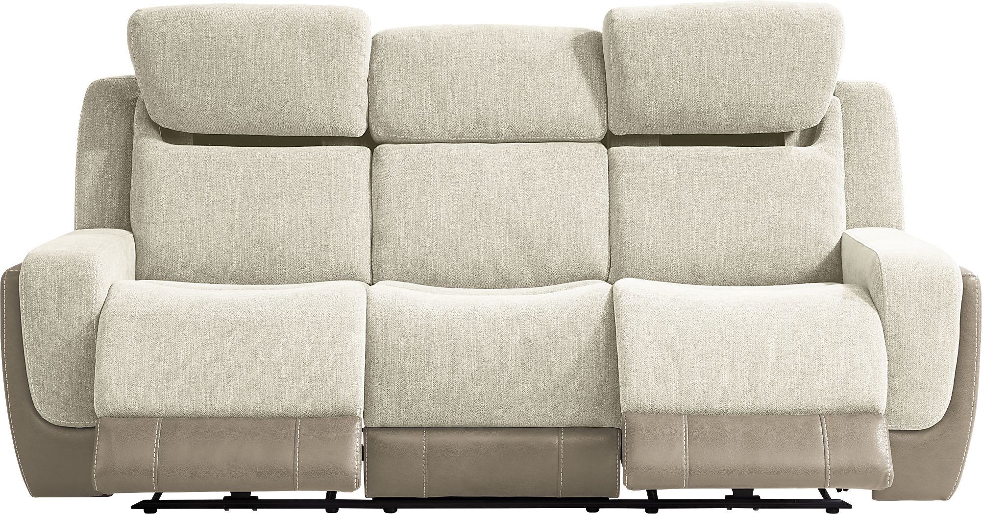 Rooms To Go State Street Beige Reclining Sofa